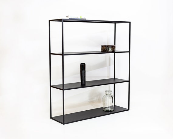 Minimal style black bookcase