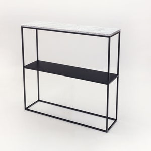 Double shelf console, upper shelf in marble