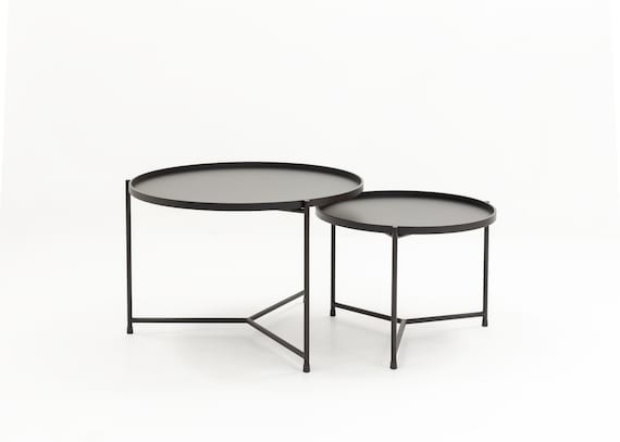 Set of 2 round tables