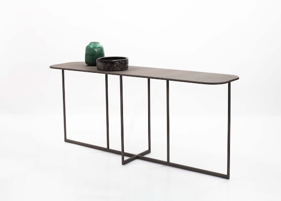 Entrance or living room console with rounded shelves