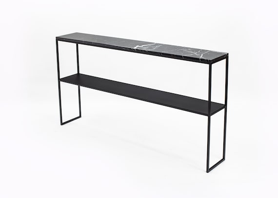 L series console with marble top shelf