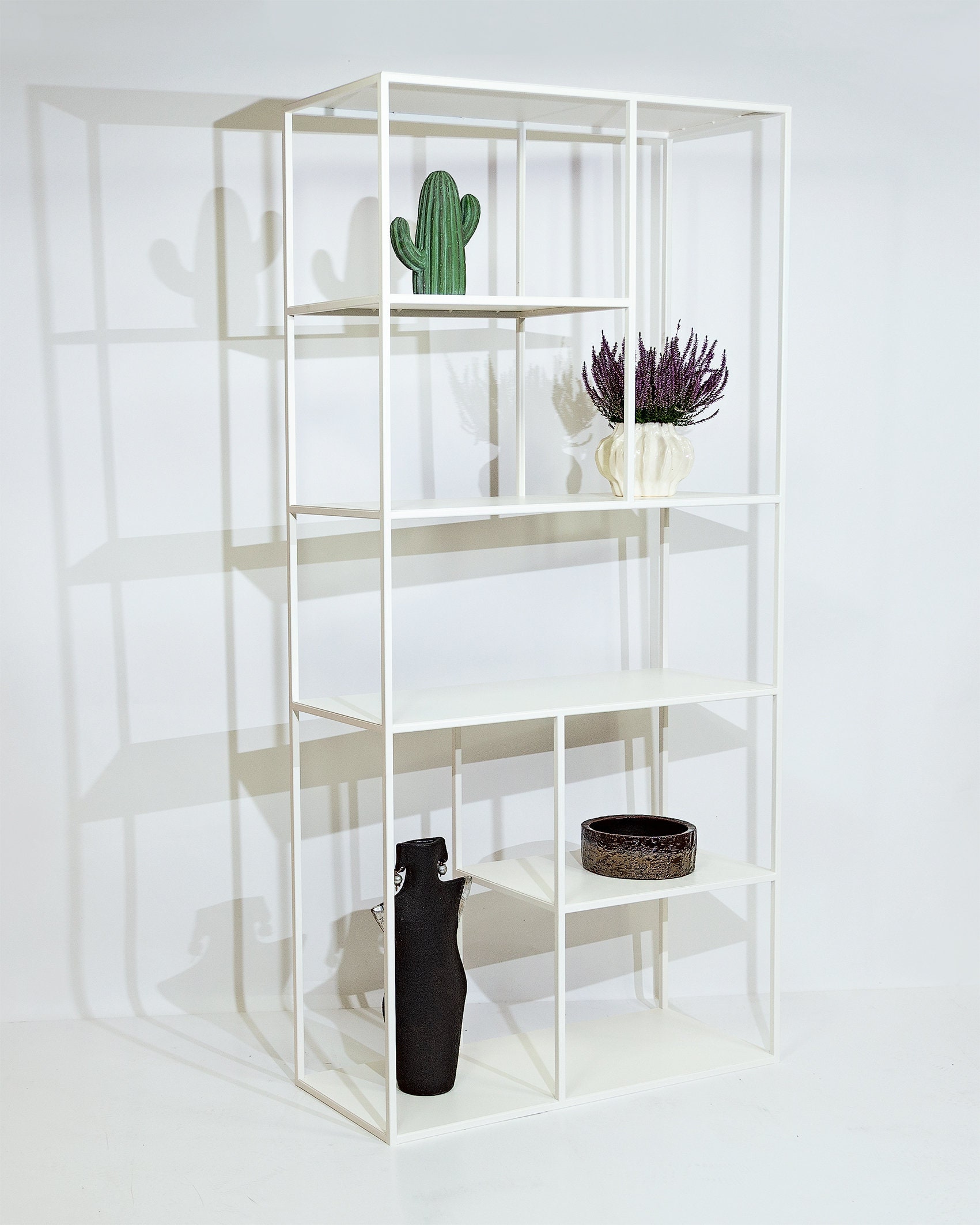 Minimal bespoke iron style bookcase shelf
