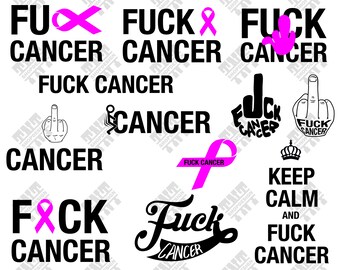 Cancer ribbon svg - Fuck Cancer svg - Fuck Cancer digital clipart for Print, Design or more , files download svg, png, dxf