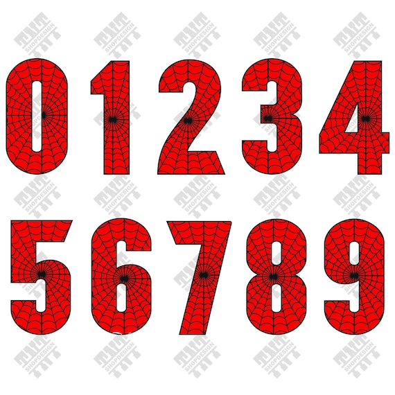 spiderman svg spiderman numbers svg spiderman numbers etsy