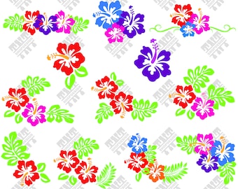 Hibiscus svg - Hibiscus vector - Hibiscus bundle - Hibiscus digital clipart for Print, Design or more , files download svg, png, dxf