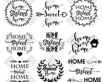 Home svg - Home sweet home svg - Home sweet home digital clipart for Print, Design or more, files download svg, png, dxf