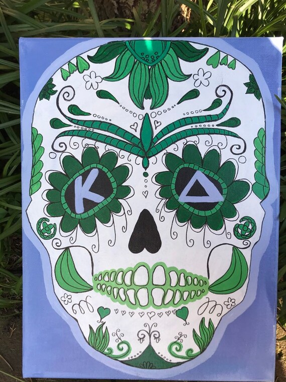 Kappa Delta Skull Painting Sorority Dorm Decor Big Little Etsy