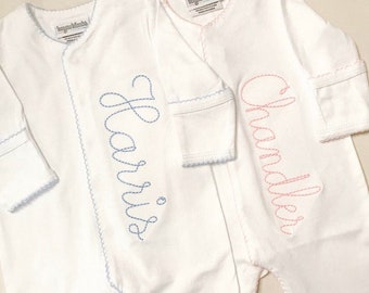 Baby Boy Girl Monogram Outfit, Baby girl boy Coming home outfit, Baby girl gift, Baby boy gift, Baby shower gift idea, Baby take home outfit