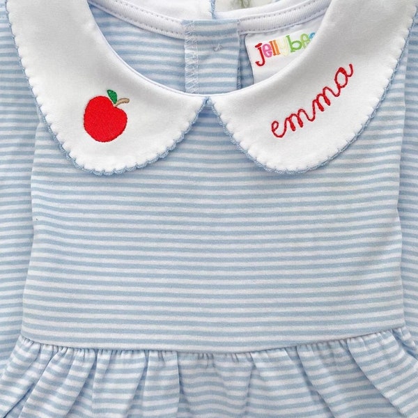 Back to school dress, back to school monogram dress, apple dress