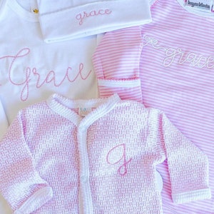 Baby girl monogram gift set, mystery box gift set, baby girl monograms