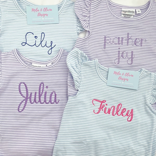 Striped Baby Bubble Romper, Personalized Monogram Outfit