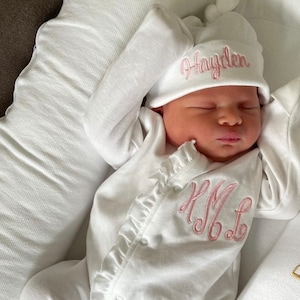 Baby girl monogram coming home outfit, baby girl monogram, baby girl gift, baby shower gift, take home outfit, baby girl onesie