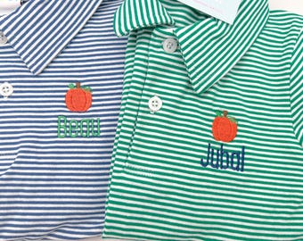 Pumpkin Monogram Toddler Polo, Boy Polo