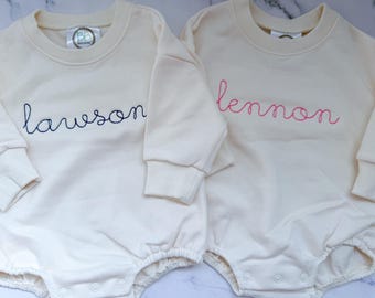 Monogram Sweatshirt Baby Bubble, Personalized Baby Gift