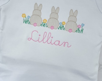 Easter bunny monogram shirt, bunny shirt, easter monogram