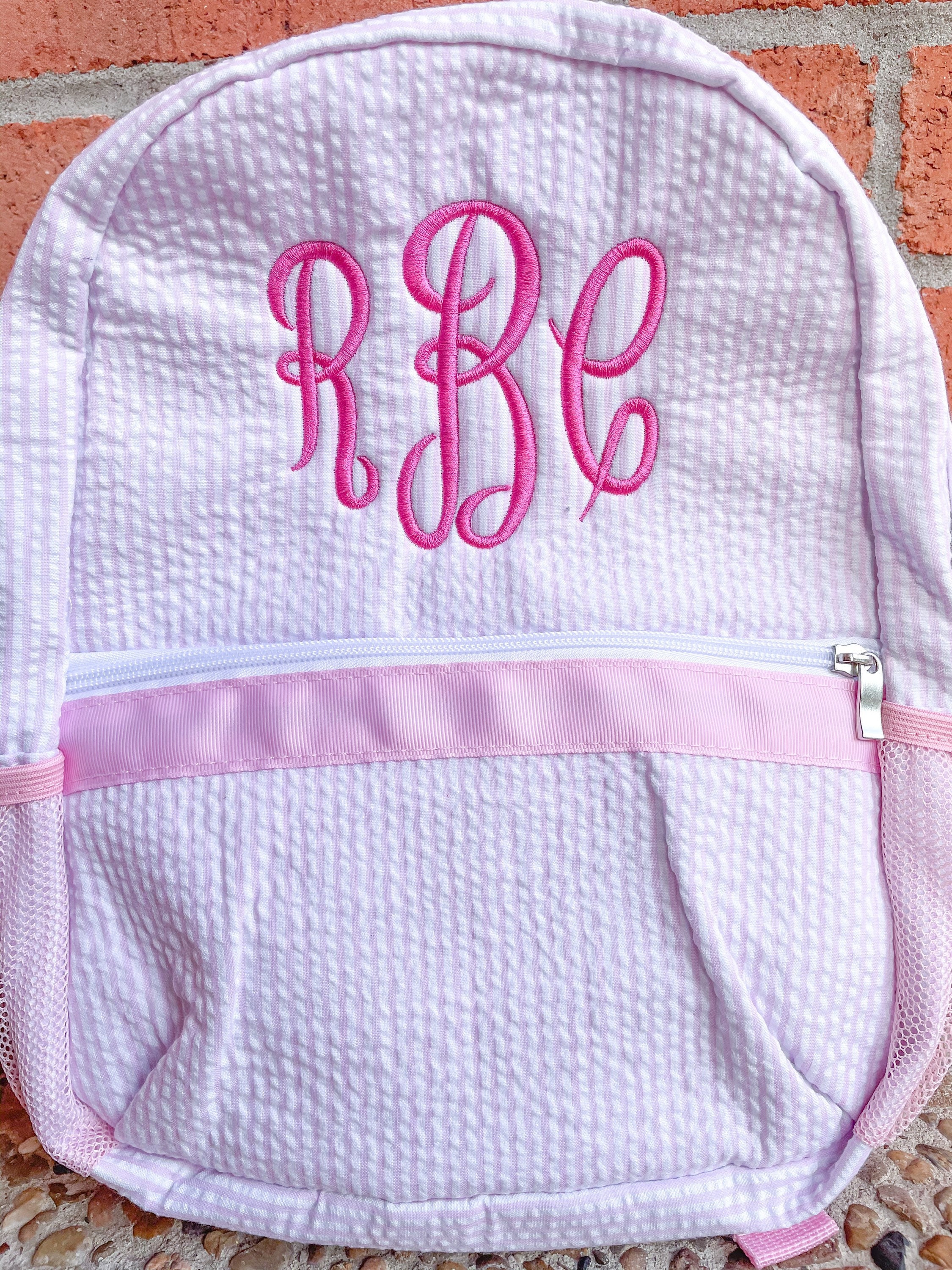 seersucker backpack with pockets