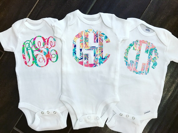 monogram onesie girl
