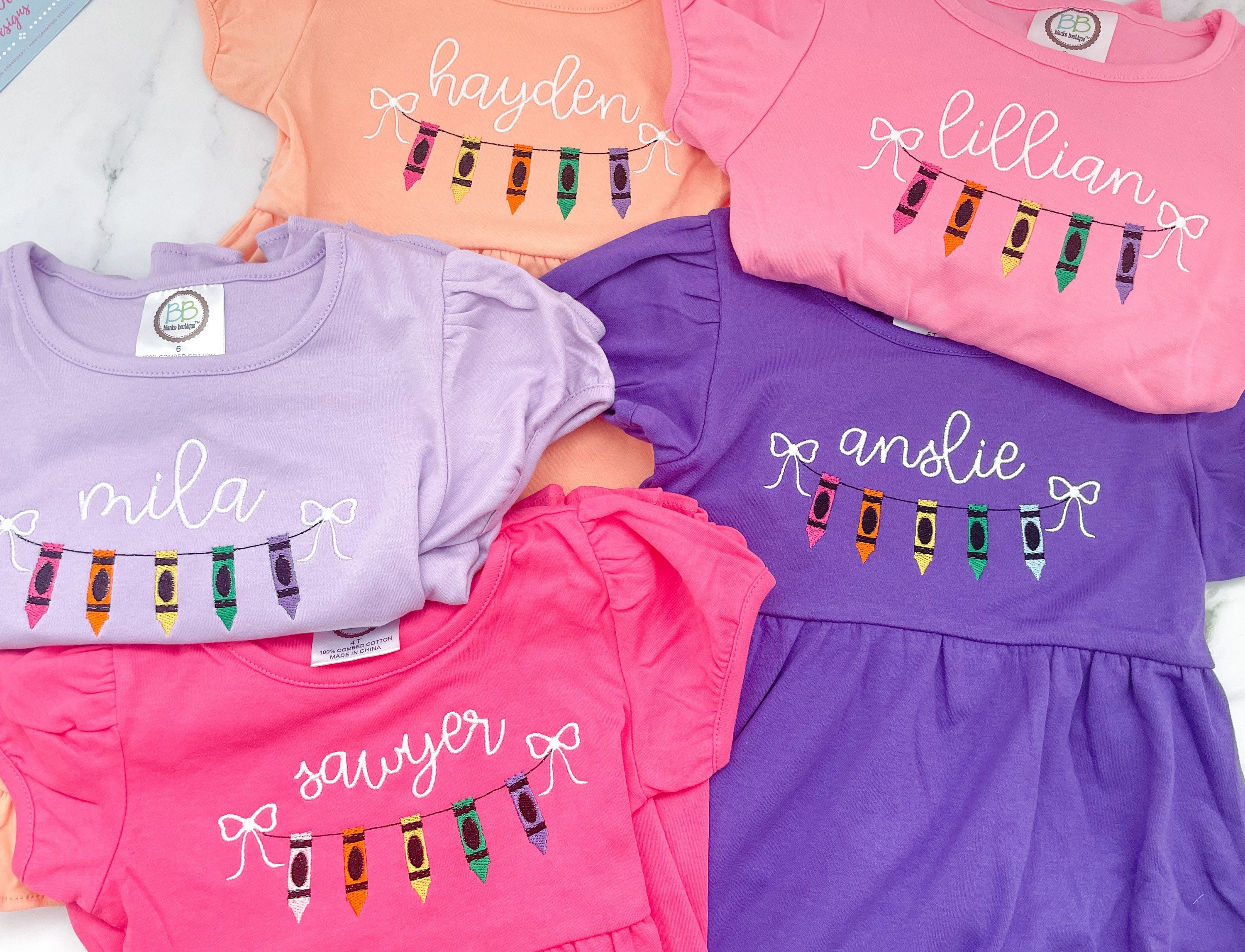 Back to school dress, back to school monogram dress, crayon name font shirt
