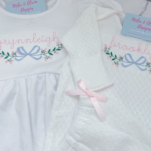 Big sister/little sister matching set, big sister dress, hospital outfits, coming home outfit image 1