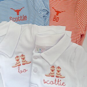 Toddler Boy Texas Longhorn Boots Embroidered Polo Bild 3