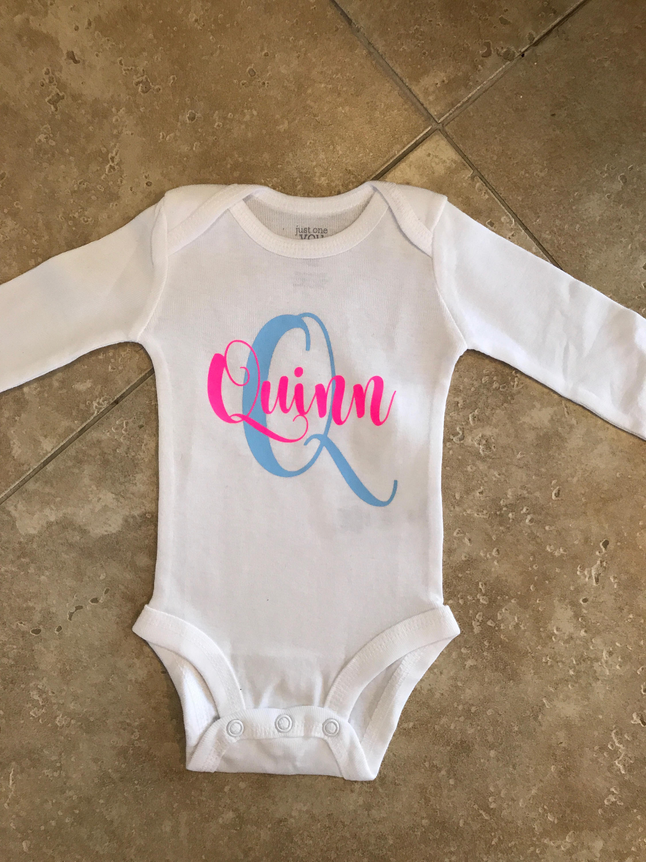 Monogram Onesie Monogram Onesie Girl Monogram Baby Monogram Etsy