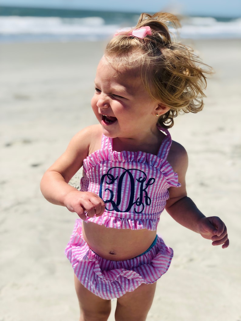 Girl Monogram Bikini Monogram Swim Suit Monogram Baby Baby Etsy