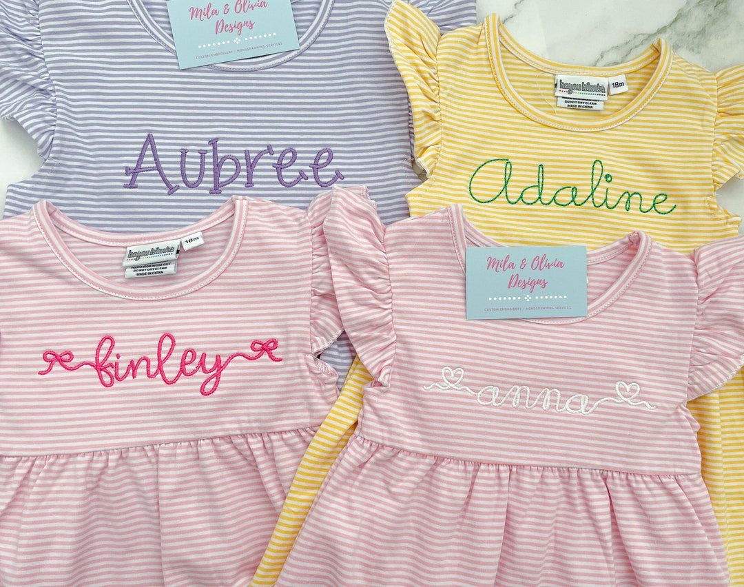 Monogrammed Baby Girl Dress, Personalized Toddler Outfit - Etsy