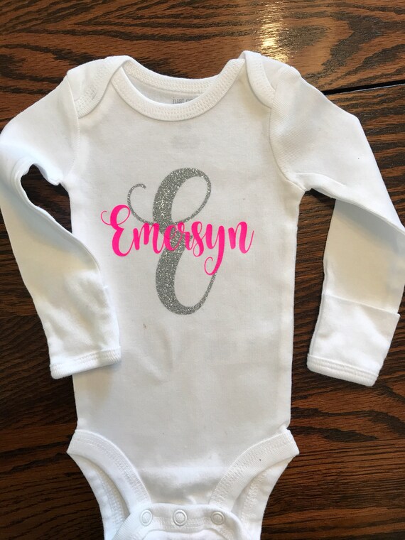 monogram onesie girl
