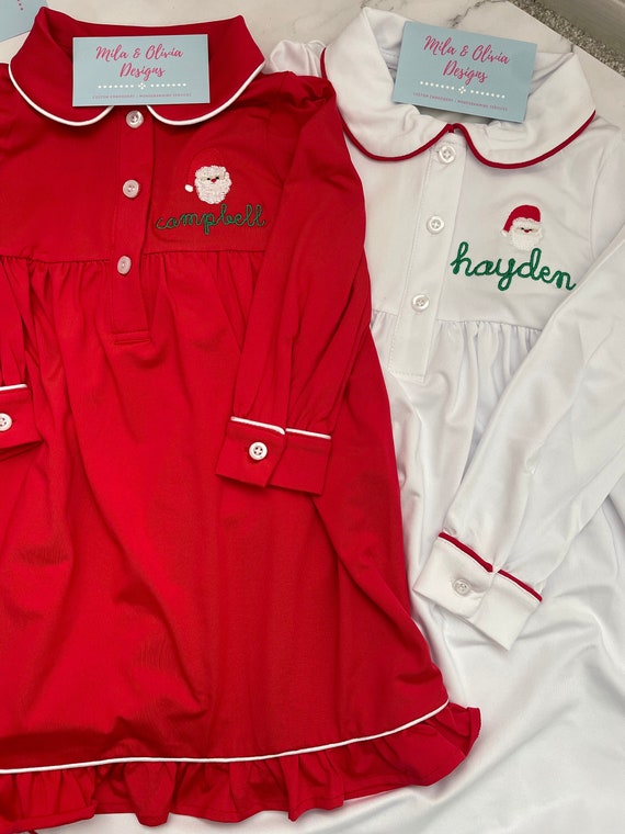 Monogrammed Christmas pjs, monogram Christmas jammies, Christmas pjs, monogram Christmas, Santa pajamas