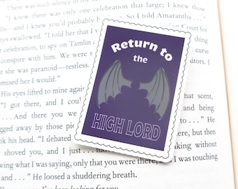 Regreso a la pegatina del Gran Señor / Pegatina mate / pegatinas de libros, merchandising de libros, pegatinas kindle, regalos para lectores, Rhys, acotar, sjm