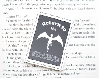 Return to the Wingleader | Matte Sticker | bookish stickers, bookish merch, kindle stickers, gifts for readers, Xaden, Fourth Wing, dragon