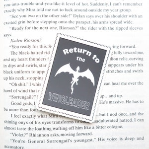 Return to the Wingleader | Matte Sticker | bookish stickers, bookish merch, kindle stickers, gifts for readers, Xaden, Fourth Wing, dragon