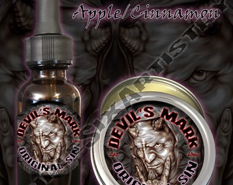 Devil's Mark Original Sin Beard Oil Beard Balm by Triple Six Artistry Apple Cinnamon