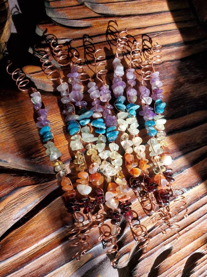 Chakra copper hair coil/ crystal hair coil/dread coil hair Etsy