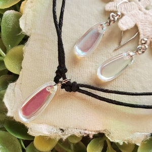 Aura  long drop necklace/woodland choker/fairy necklace/cottage core jewelry/fairy jewelry/angel jewelry/celestial jewelry