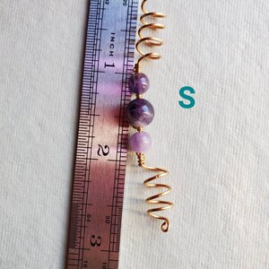 Amethyst hair coil/ crystal hair coil/loc coil hair coil /hair wrap/ loc jewelry /loc coil /loc bead image 9