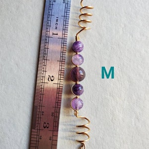 Amethyst hair coil/ crystal hair coil/loc coil hair coil /hair wrap/ loc jewelry /loc coil /loc bead image 8