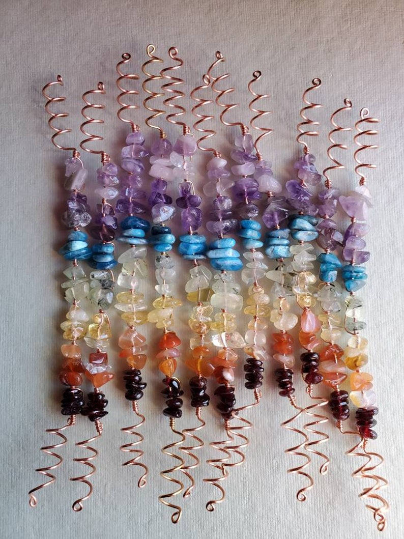 Chakra copper hair coil/ crystal hair coil/dread coil hair Etsy