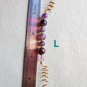 Amethyst hair coil/ crystal hair coil/loc coil hair coil /hair wrap/ loc jewelry /loc coil /loc bead image 7