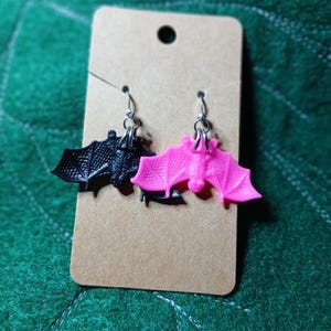 Mini Party Bat Earrings/ Jewelry Set/Rave Jewelry/Halloween Jewelry/Bat Jewelry/Vampire Jewelry/ Blacklight Reactive Jewelry/Festival wear
