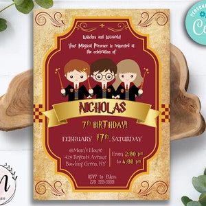 Harry Potter Party Birthday Invitation – Little Duchess Chic Boutique