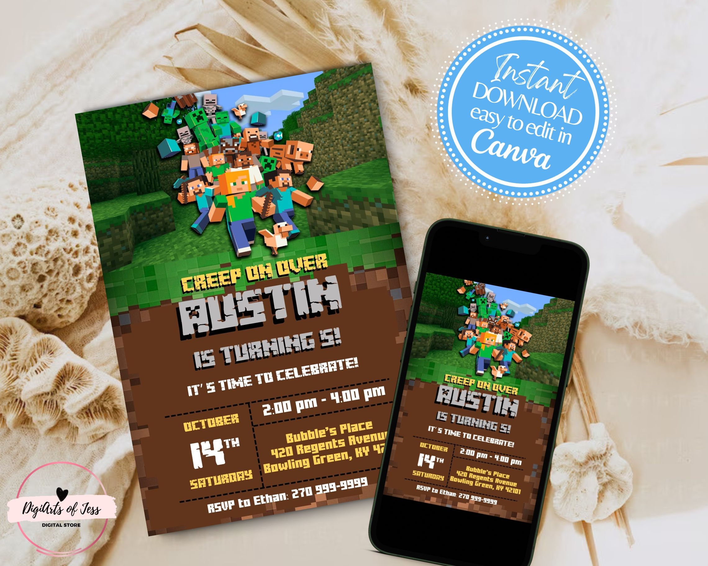 Canva Digital Invitation - 4x6
