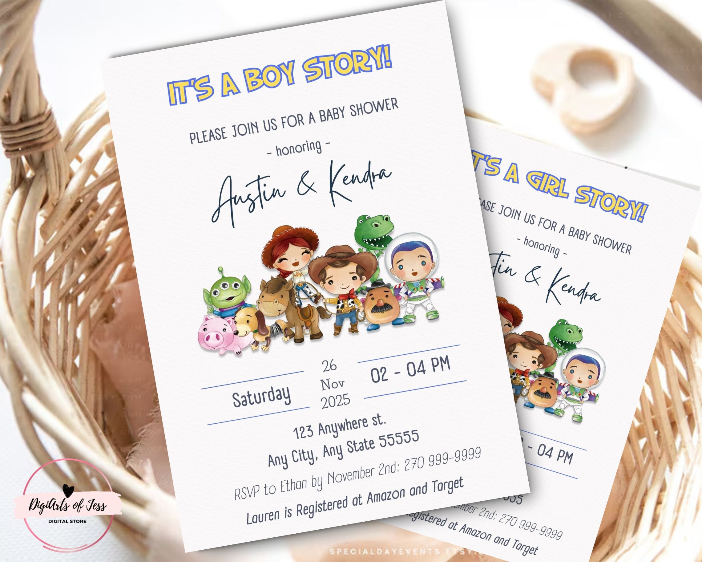 Editable Toy Story Baby Shower Invitation Its a Boy invitation Its a Girl Invitation Toy Story Baby Shower Invite Printable