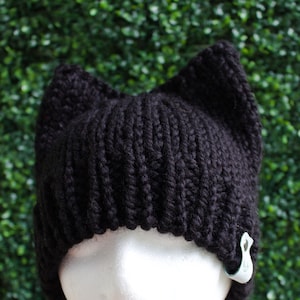 Black Fox/Cat - Woodland Creatures Ear Hat - Fox/Raccoon/Cat