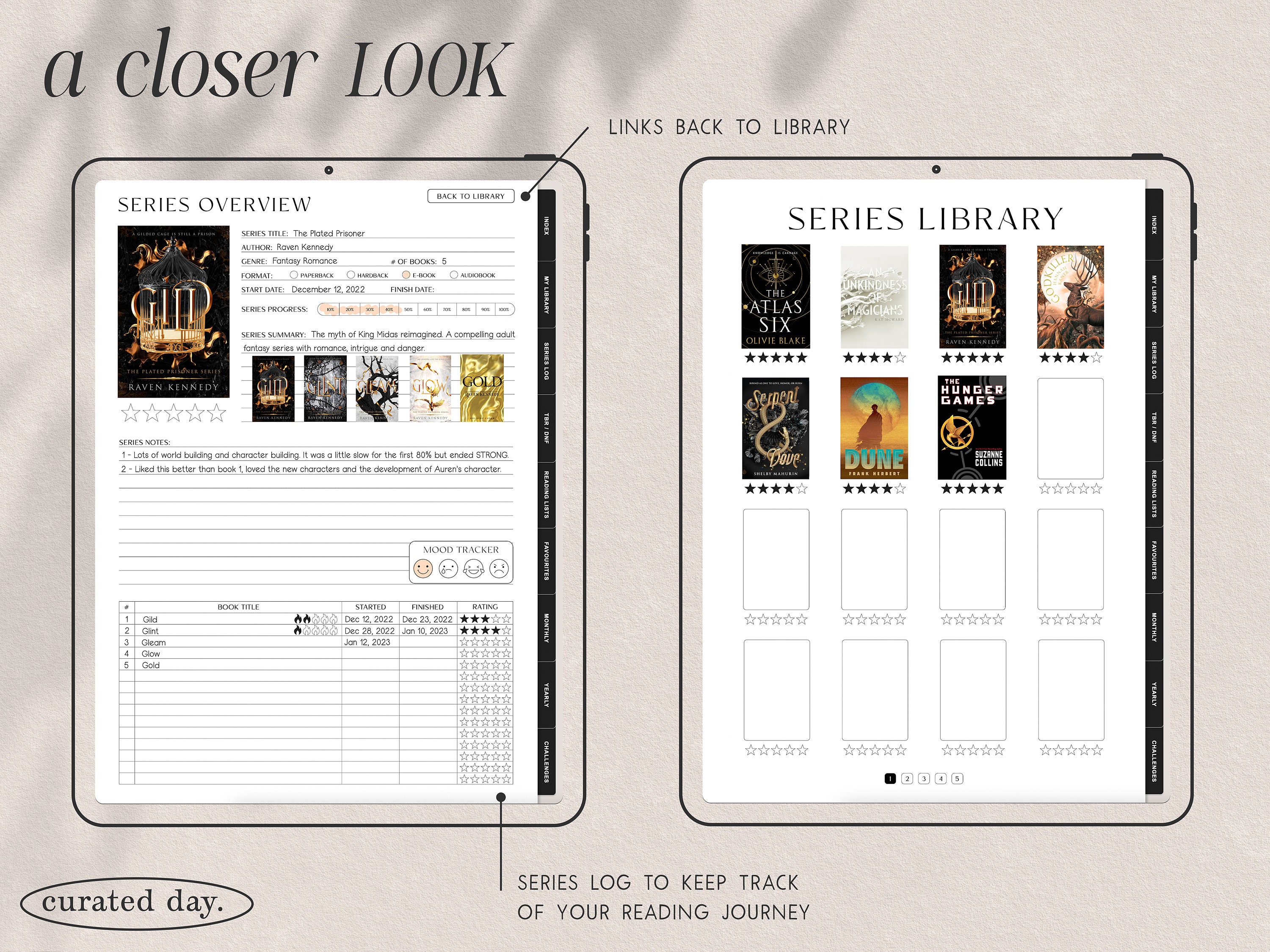 Digital Reading Journal for Goodnotes | Deluxe Digital Reading Planner ...