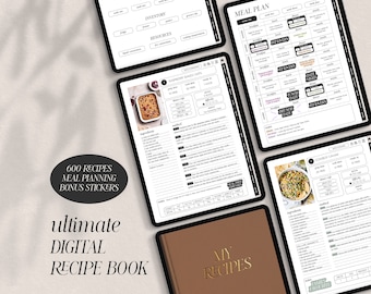 Digital Recipe Book for Goodnotes | Digital Meal Planner | Digital Recipe Journal | Recipe Template | Digital Cookbook for Goodnotes