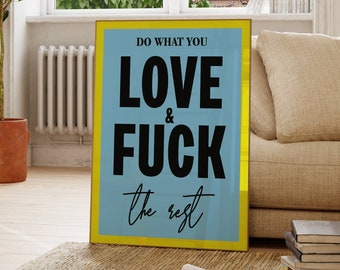 Do What You Love Print, Positive Inspirational Quote Typography Home Decor, Motivational Quote Art