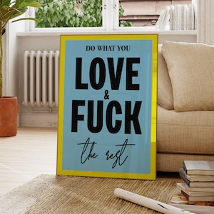 Do What You Love Print, Positive Inspirational Quote Typography Home Decor, Motivational Quote Art