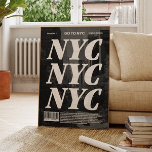 New York City Mag Art Print, Sztuka cyfrowa, Plakat NYC, Dekoracja ścienna New York, Dekoracja salonu, Dekoracja Wanderlust, Prezent dla podróżnika