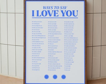 Retro Wall Art, Bar Cart Wall Art, Ways to Say I Love You Print, Trendy ...